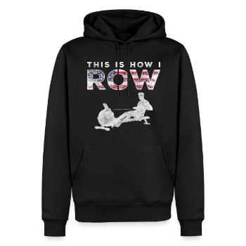 Eau pour entraîneur d'aviron - Sweat à capuche Premium bio Homme - noir - Devant - Nico (187cm)
