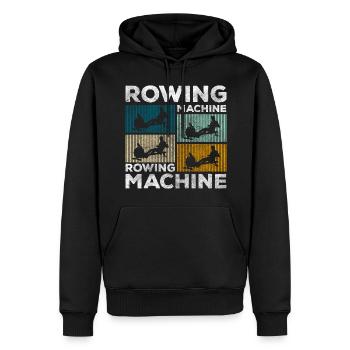 Rameur rameur hardcore - Sweat à capuche Premium bio Homme - noir - Devant - Nico (187cm)