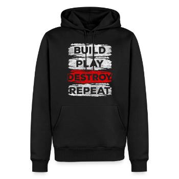 Blocs de construction du monde des enfants - Sweat à capuche Premium bio Homme - noir - Devant - Nico (187cm)