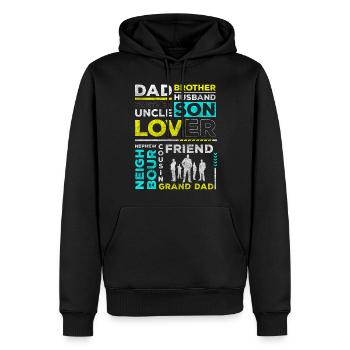Journée Homme Buveur Boyfriend Novembre - Sweat à capuche Premium bio Homme - noir - Devant - Nico (187cm)