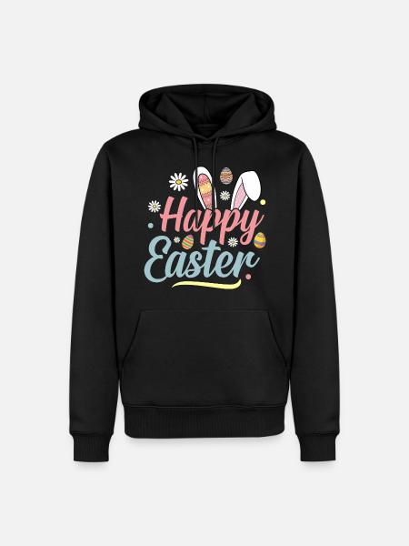Happy Easter - Männer Premium Bio Hoodie - Schwarz