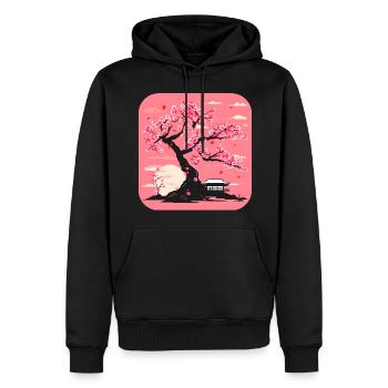 Japon Tour du Monde Temples Culture - Sweat à capuche Premium bio Homme - noir - Devant - Nico (187cm)