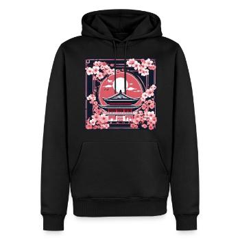 Temples Tokyo Culture Tour du Monde - Sweat à capuche Premium bio Homme - noir - Devant - Nico (187cm)