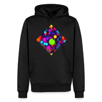Neon Stil UV House Style - Männer Premium Bio Hoodie - Schwarz - Vorne - Nico (187cm)