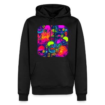 Neon DJ House Party Trend - Männer Premium Bio Hoodie - Schwarz - Vorne - Nico (187cm)