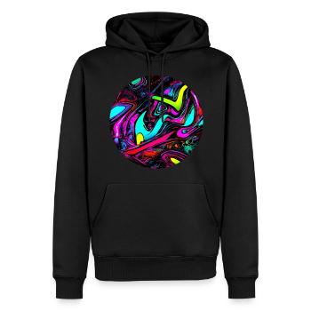 Neon Abstrakt Style Trend Glow Party - Männer Premium Bio Hoodie - Schwarz - Vorne - Nico (187cm)