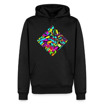 Neon Stil UV House Style - Männer Premium Bio Hoodie - Schwarz - Vorne - Nico (187cm)