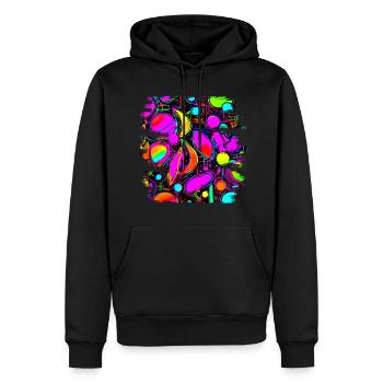 Néon Créatif Cyberglow Style Moderne - Sweat à capuche Premium bio Homme - noir - Devant - Nico (187cm)
