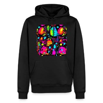 Néon Créatif Cyberglow Style Moderne - Sweat à capuche Premium bio Homme - noir - Devant - Nico (187cm)