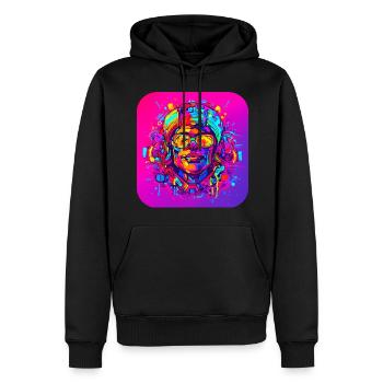 Neon Splash Kreativ Leuchtend UV Style - Männer Premium Bio Hoodie - Schwarz - Vorne - Nico (187cm)