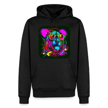 Neon Style Bear Neon Sign Glow - Men’s Premium Organic Hoodie - black - Front - Nico (187cm)