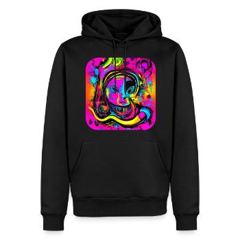 Neon Abstrakt Style Trend Glow Party - Männer Premium Bio Hoodie - Schwarz - Vorne - Nico (187cm)