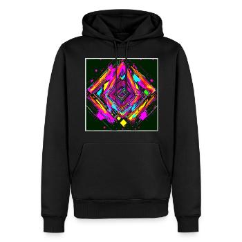 Neon Abstrakt Style Trend Glow Party - Männer Premium Bio Hoodie - Schwarz - Vorne - Nico (187cm)