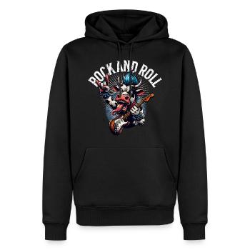 Kuh Rock and Roll Guitariste Guitare électrique - Sweat à capuche Premium bio Homme - noir - Devant - Nico (187cm)
