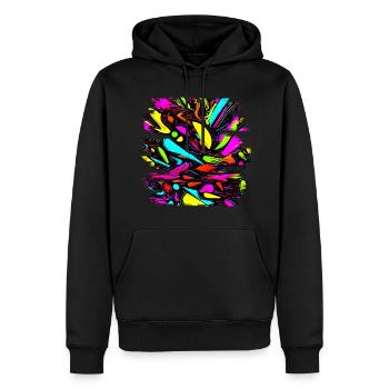 Neon Style 80s Retro Party Color Glow - Männer Premium Bio Hoodie - Schwarz - Vorne - Nico (187cm)