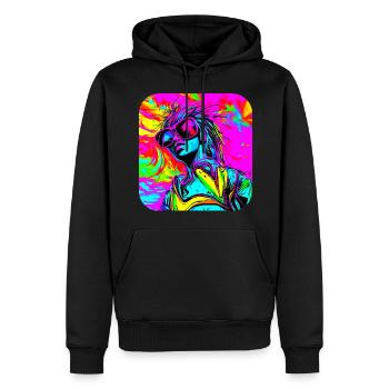 Neon Funky Pop Star Glow Party - Männer Premium Bio Hoodie - Schwarz - Vorne - Nico (187cm)