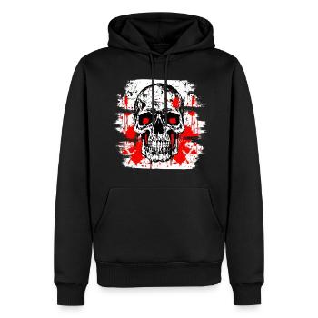 Totenschädel Tattoo Heavy Metal Rocker - Männer Premium Bio Hoodie - Schwarz - Vorne - Nico (187cm)