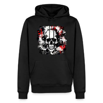 Totenkopf Trash Polka Heavy Metal - Männer Premium Bio Hoodie - Schwarz - Vorne - Nico (187cm)