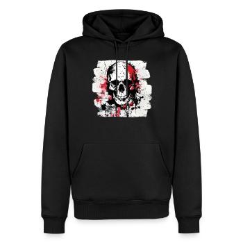 Totenschädel Tattoo Heavy Metal Rocker - Männer Premium Bio Hoodie - Schwarz - Vorne - Nico (187cm)