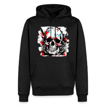Biker Club Tattoo Trash Polka Style - Männer Premium Bio Hoodie - Schwarz - Vorne - Nico (187cm)