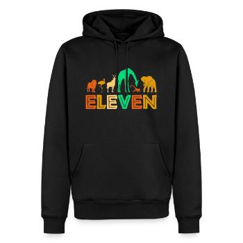 11. Geburtstag Dschungel Tiere Afrika 11 Jahre - Männer Premium Bio Hoodie - Schwarz - Vorne - Nico (187cm)