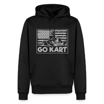 Gokart Go Kart Autorennen - Männer Premium Bio Hoodie - Schwarz - Vorne - Nico (187cm)