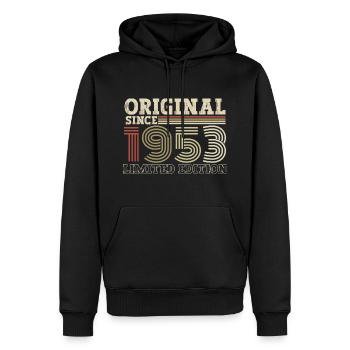 Original seit 1953 Jahrgang Geburtstag Geschenk - Männer Premium Bio Hoodie - Schwarz - Vorne - Nico (187cm)