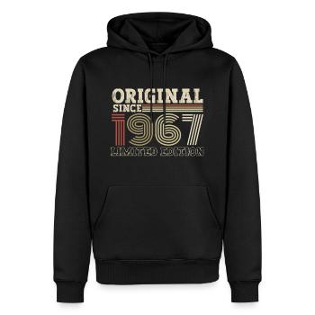 Original seit 1967 Jahrgang Geburtstag Geschenk - Männer Premium Bio Hoodie - Schwarz - Vorne - Nico (187cm)