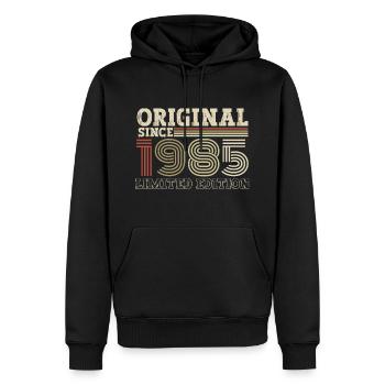 Original seit 1985 Jahrgang Geburtstag Geschenk - Männer Premium Bio Hoodie - Schwarz - Vorne - Nico (187cm)