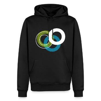 O Buchstabe - Männer Premium Bio Hoodie - Schwarz - Vorne - Nico (187cm)