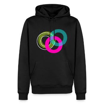Buchstabe O - Männer Premium Bio Hoodie - Schwarz - Vorne - Nico (187cm)