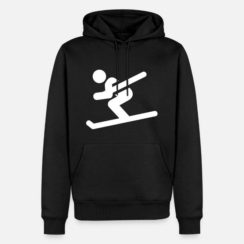 skieur - Sweat à capuche Premium bio Homme - noir
