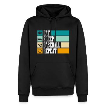 Passe-temps sportif de batte de baseball - Sweat à capuche Premium bio Homme - noir - Devant - Nico (187cm)