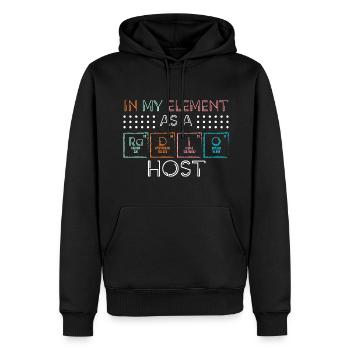 Podcast Announcement Speaker Broadcast - Men’s Premium Organic Hoodie - black - Front - Nico (187cm)