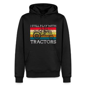 Traktor Arbeit Natur Ernte - Männer Premium Bio Hoodie - Schwarz - Vorne - Nico (187cm)