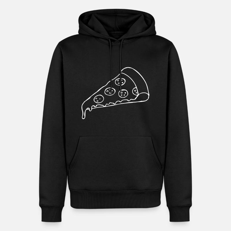 Pizza - Männer Premium Bio Hoodie - Schwarz