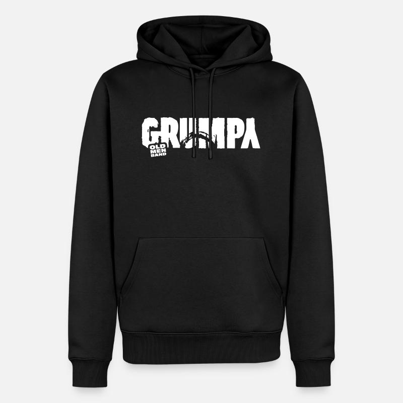 GRUMPY white - Männer Premium Bio Hoodie - Schwarz