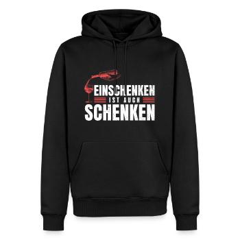 Einschenken ist auch Schenken Wein Vino Weinliebe - Männer Premium Bio Hoodie - Schwarz - Vorne - Nico (187cm)