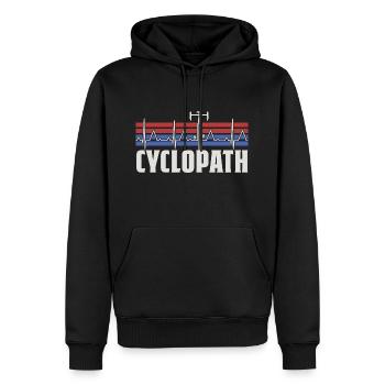 CYCLOPATH GRAVEL RENNRAD RADSPORT SPRUCH FAHRRAD - Männer Premium Bio Hoodie - Schwarz - Vorne - Nico (187cm)