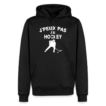 Ich kann nicht hockey. - Männer Premium Bio Hoodie - Schwarz - Vorne - Nico (187cm)