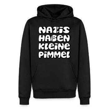 Nazis have small dicks - Men’s Premium Organic Hoodie - black - Front - Nico (187cm)