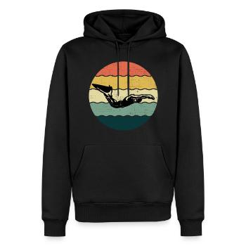 Natation Natation Natation Natation Sports nautiques - Sweat à capuche Premium bio Homme - noir - Devant - Nico (187cm)