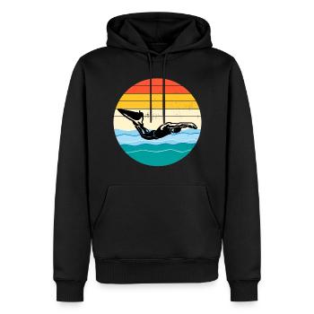 Natation Natation Natation Natation Sports nautiques - Sweat à capuche Premium bio Homme - noir - Devant - Nico (187cm)