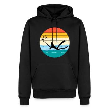 Chasse sous-marine Pêche sous-marine Vintage Retro - Sweat à capuche Premium bio Homme - noir - Devant - Nico (187cm)