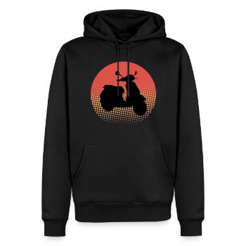 Roller Fahrer Roller Motorrad Vintage Retro - Männer Premium Bio Hoodie - Schwarz - Vorne - Nico (187cm)