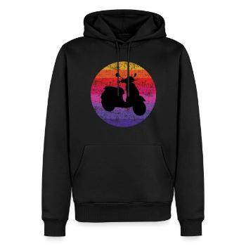 Roller Fahrer Roller Motorrad Vintage Retro - Männer Premium Bio Hoodie - Schwarz - Vorne - Nico (187cm)