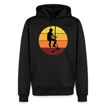 Stunt Scooter Freestyle Scootering Vintage Retro - Männer Premium Bio Hoodie - Schwarz - Vorne - Nico (187cm)