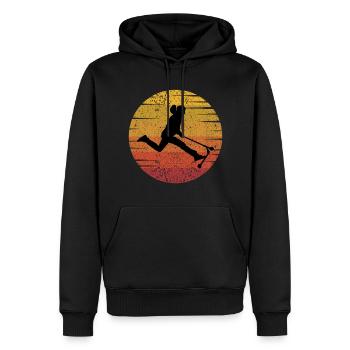 Stunt Scooter Freestyle Scootering Vintage Retro - Männer Premium Bio Hoodie - Schwarz - Vorne - Nico (187cm)