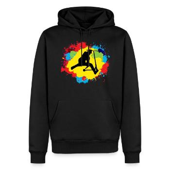 Stunt Scooter Freestyle Scootering Reiten bunt - Männer Premium Bio Hoodie - Schwarz - Vorne - Nico (187cm)