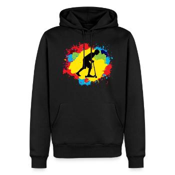 Stunt Scooter Freestyle Scootering Reiten bunt - Männer Premium Bio Hoodie - Schwarz - Vorne - Nico (187cm)